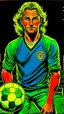 Placeholder: Diego Forlan Football soccer player posing. Dark detective comic. Book cover 1990.