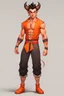 Placeholder: Full Body, Male Tiefling Body like Goku, boxer, street outfit