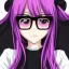 Placeholder: Anime girl Black clothes glases