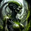 Placeholder: human female body xenomorph overgrown with moss, art peter Gric earl Norem Hajime Sorayama and Giger, steampunk, dieselpunk, detailed, complicated, photorealistic, 8k,