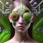 Placeholder: [ORIGINAL IMAGE] closeup portrait of biopunk asian female floral cyborg, cyberpunk face made of plants. By Piero della Francesca --ar 2:3 --test --creative