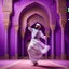 Placeholder: Hyper Realistic Sufi Darwesh dancing in a beautiful Purple wall Mosque