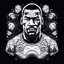 Placeholder: Design a contemporary Mike Tyson illustration on a white shirt, fusing modernity and geometry. Use clean lines and geometric shapes to depict Tyson in a sleek, modern style. Balance simplicity and impact, creating a visually appealing fusion of geometry and boxing legend.