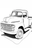 Placeholder: A pickup truck, simple outline, monochrome, coloring page style