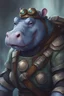 Placeholder: Portrait of a Hippo Rogue for dnd blue gray skin, buzz light year armor