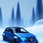 Placeholder: Renault Zoë, futuristic movie, blue, snowscape