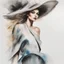 Placeholder: A beautiful danish female fashion model posing in a atonishing movement. a natural, blurry, ABSTRACT Dissolving esvanescence, elegant, stylish, Ralph Steadman fashion drawing style. Tom Ford, Isabel Marant, Raf Simons outfit, voluminous modern new wave hair style, natural makeup. A combination of shape, color and form and volume, that pleases the aesthetic senses, innovation and experimentation, dream and fantasy, surprise. --ar 4:5 --s 250
