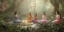 Placeholder: group of beautiful ladies in colour of the rainbow dresses meditating in an enchanted forest with a spring like chalice well at night, candles in the trees, crystals around, insense burning, super realistic, high detail