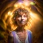 Placeholder: portrait of hippie pixie hovering in the underground grove sparkling light dust, in the style of dali, 8k, down-light, soft light, depth of field, photo realism, trending on art station, high detail, smoke and fog