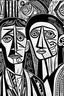 Placeholder: Autoportrait style Pablo Picasso and van goth cantra st3 noir et blanc