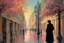 Placeholder: Buildings, flowers, trees, people, retrowave influence, sci-fi, henry luyten, and Alfred stevens impressionism paintings