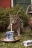 Placeholder: Cat drinking a mate (Argentinian tradition)