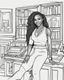 Placeholder: coloring page for teens, simple outlines art, clip art, outline drawing, bold outlines, clean and clear outlines, no tones color, no color, no detailed art, art full view, wide angle, white background, Serena Williams