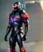 Placeholder: cyber ninja, black metal armor, futuristic suit, imperious, 8k resolution, overwatch, genji, color, vibrant, visor, sword