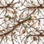 Placeholder: detailed Real Tree Camouflage made of sticks, twigs, dried leaves, pine branches, snow and dirt, white background, seamless repeatable texture pattern imitating a natural forest background