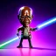 Placeholder: Bald Samuel jackson purple jedi bobblehead with a lightsaber and boots,