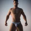 Placeholder: A man in briefs, volumetric lighting, intricate details, realistic style