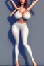 Placeholder: Thick busty girl wearing sweater and leggings