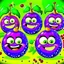 Placeholder: Cartoon illustration for children: juicy prunes