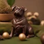 Placeholder: Chocolate pug figurine