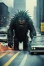 Placeholder: a monster in a traffic jam [Shattered Image, Shot the texture and then rewound the film and double exposed from multiple 1979 B colour series movie]