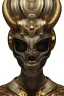 Placeholder: black male African Egyptian alien, cracks in the voodoo head, wicked, eyes, crown, Elephant, 8k, finely detailed, photo realistic, tiger turquoise skull head gold dragon space alien snow skeleton gold teeth silver crown silver space face mask