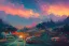 Placeholder: a micro-service deployed to a datacenter, road, connector, defence, wall, cloud, security, cyber, attack vector, trending on Artstation, painting by Jules Julien, Leslie David and Lisa Frank and Peter Mohrbacher and Alena Aenami and Dave LaChapelle muted colors with minimalism