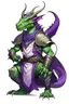 Placeholder: purple and green pearlescent dragonborn dnd