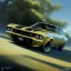 Placeholder: hyperrealism Drawing of '1973 XB GT Ford Falcon' three quarter frontal aerial view, by gaston bussiere, greg rutkowski, yoji shinkawa, yoshitaka amano, tsutomu nihei, donato giancola, tim hildebrandt,oil on canvas, cinematic composition,Sharp detail,extreme detail,fit full head inside picture,16k