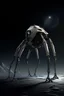 Placeholder: I want an image of a eight legged mechanical walker scaling the side of mout everest at night, it has a smooth surface, it has storage pods on its belly human can fit in the pods