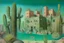 Placeholder: a fantastic cactus city with cactus houses underwater by artists "Leonora Carrington" and "Piranesi"