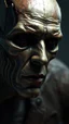 Placeholder: Busch painting style nightmare, a zoomed view man his head is a broken metallic skin texture in a 3d rendering full-height image of a grim and dark scene. Ensure the final images exhibit the utmost quality, encompassing 4K, 8K, and 64K resolutions, with 3D rendering that manifests in photorealistic, hyperrealistic, and highly detailed representations. Employ techniques such as HDR, UHD,