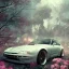 Placeholder: Mitsubishi, dans un nuage de fleur, concept art, réaliste, synthwave