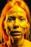 Placeholder: Girl face with yellow rubber effect in all face with orange sponge hair