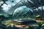 Placeholder: Vector. Illustration. realistic, Digital painting. hail stones break glass garden greenhouse