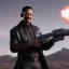 Placeholder: portrait, will smith from 'Men in Black', firing massive gun, scared, dynamic lighting, 8k, ultra detailed