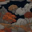 Placeholder: Autumn colors, peaceful, Egon Schiele, Max Ernst, Vincent Van Gogh, silver rust gradient, night sky filled with galaxies and stars, rocks, trees, flowers, one-line drawing, sharp focus, 8k, deep 3d field, intricate, ornate
