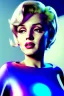 Placeholder: Ultra Realistic image, portrait, blonde woman, sweet Marylin Monroe face, perfect iris, glow eyes, makeup. Retro sci-fi style, helmet, tight latex coat, fog, rain, soft color, highly detailed, unreal engine 5, ray tracing, RTX, lumen lighting, ultra detail, volumetric lighting, 3d, finely drawn, high definition, high resolution.