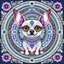 Placeholder: coloring pages: Whimsical Chihuahua Mandala Wonderland a whimsical Chihuahua immersed in a fantastical mandala wonderland, vibrant colors, floating mandalas, and dreamlike elements, creating an otherworldly atmosphere. The artwork, done in an illustration style reminiscent of children's storybooks, features intricate details, soft lighting, and a sense of magic. coloring page