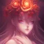 Placeholder: anime, epic dark queen,tears, majestic, ominous, fire, fiery red roses, intricate, masterpiece, expert, insanely detailed, 4k resolution, retroanime style, cute big circular reflective eyes, cinematic smooth, intricate detail , soft smooth lighting, soft pastel colors, painted Rena