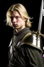 Placeholder: blond hair young adult royal guard swordsman with rapier