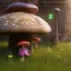 Placeholder: Mushroom girl and mushroom house, unreal 5, octane render, cinema4d, redshift render, hyper realistic, cenematic, vibrancy, synthwave, retouch, centered, dynamic lighting, dramatic lighting, 4k, highly detailed, attractive beautiful, realistic, epic composition, holographic,