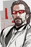 Placeholder: an muscular and menacing Hans Gruber wearing red-tinted glasses