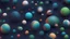 Placeholder: light reflections 3D cinema 4D redshift colorful blue, touch of green, ray of light, abstract shapes, universe, system of planets, constellation