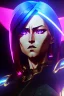 Placeholder: Futuristic manga cyborg, portrait from waist up, intricate eyeliner, vibrant eyeshadow, clear completion, soft lighting, 4k resolution, intricate details, insanely detailed, colorful cityscape background, masterpiece, expert, cinematic smooth, retroanime style, realistic details, no helmet, pastel hair color