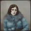 Placeholder: Actress Theda bara, blue, autochrome, plastic puffy jacket