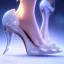 Placeholder: cinderellas high heel crystal glass shoes ,magical, snow, sharp, intricate ornate, elegant, highly detailed, transparent, artstation, concept art, smooth, sharp focus, illustration, 8k,epic fantasy, iridescent accents