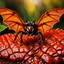 Placeholder: A national geographic award skin color patterned like a poisinous incect or reptile, horrorcore, science gone crazy, winning photograph of of a bat spider housefly hybrid in nature and on the hunt, 64k, reds, oranges, and yellows anatomically correct, 3d, organic surrealism, dystopian, photorealisitc, realtime, symmetrical, clean, 4 small compound eyes around two larger compound eyes, surrealism telephoto dynamic lighting 64 megapixels Unreal Engine volumetric lighting VRay