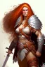 Placeholder: female aasimar barbarian outlander dnd character