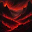 Placeholder: souls partially buried in the rocky ground crawling to get free, in the style of Beksinski, red and black, extremely detailed, dark, extreme horror, glowing embers